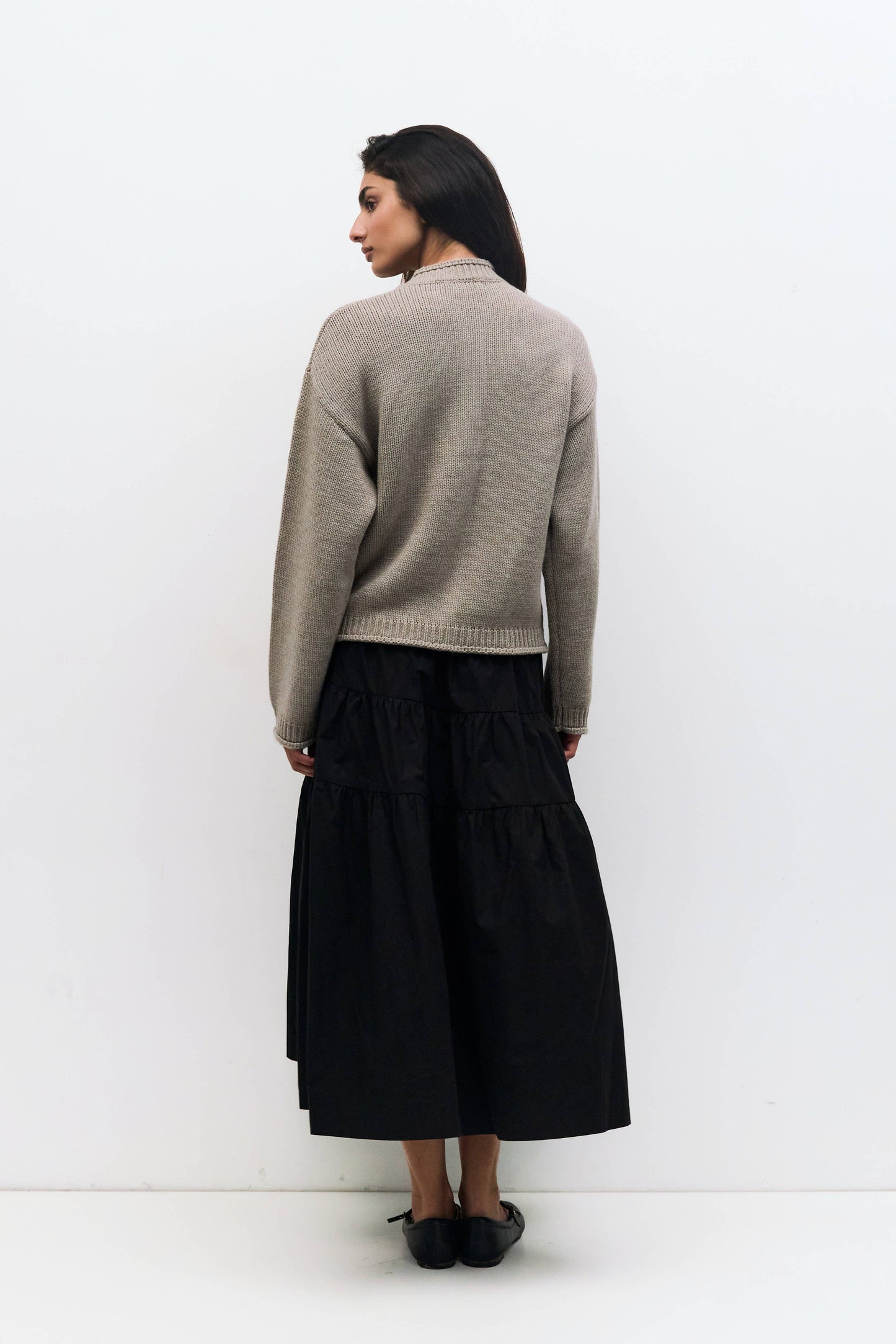 Rolled Edge Drop Shoulder Cardigan