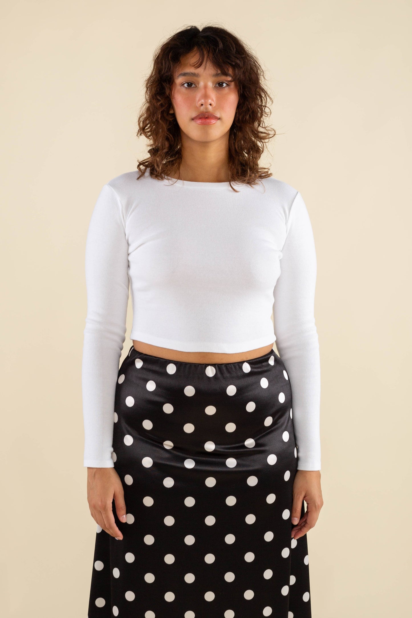 White Long Sleeve Baby Tee