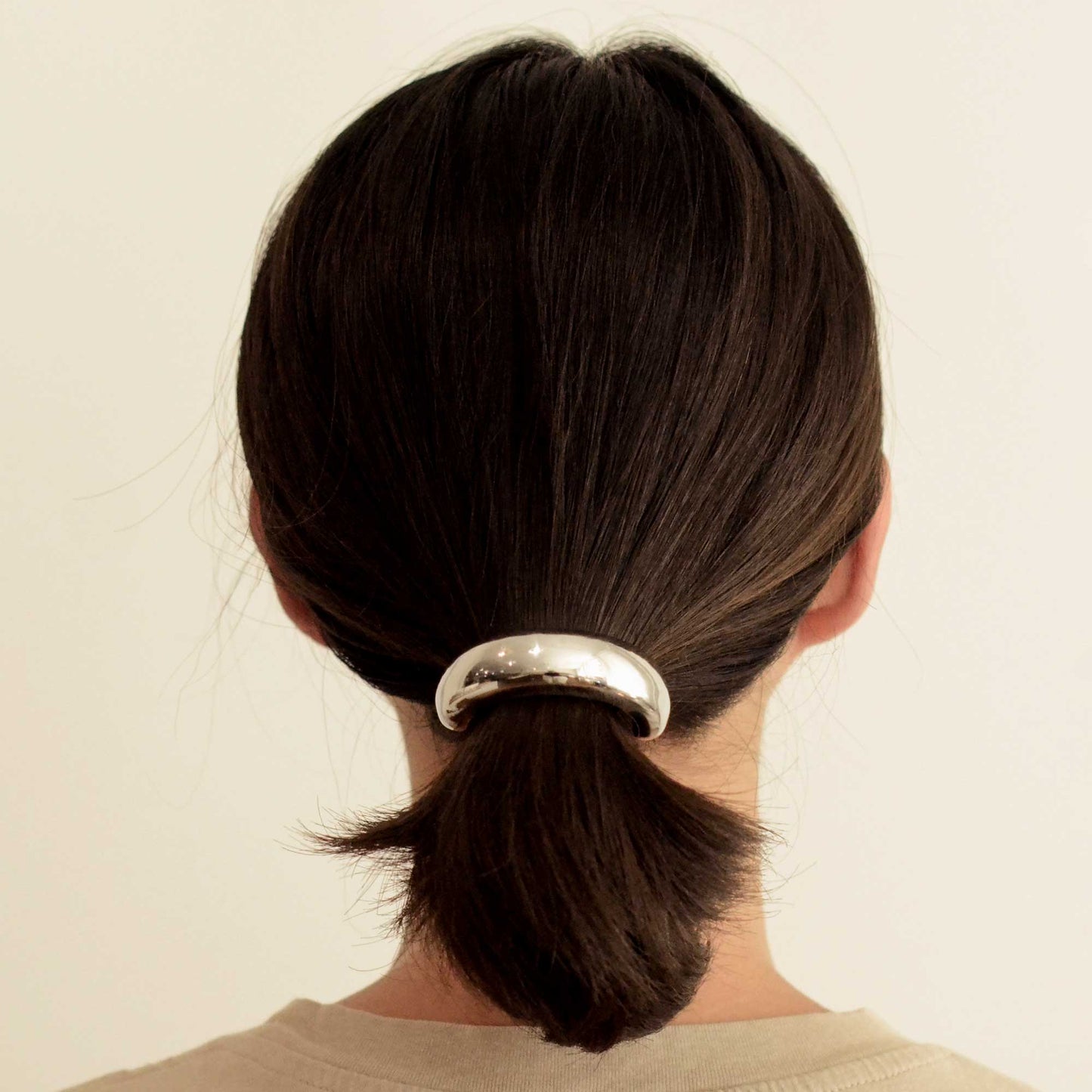 Silver Wide Metal Cuff Hair Tie