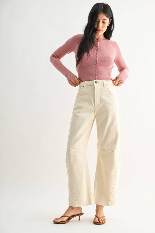 Almond Seamed Barrel Jean