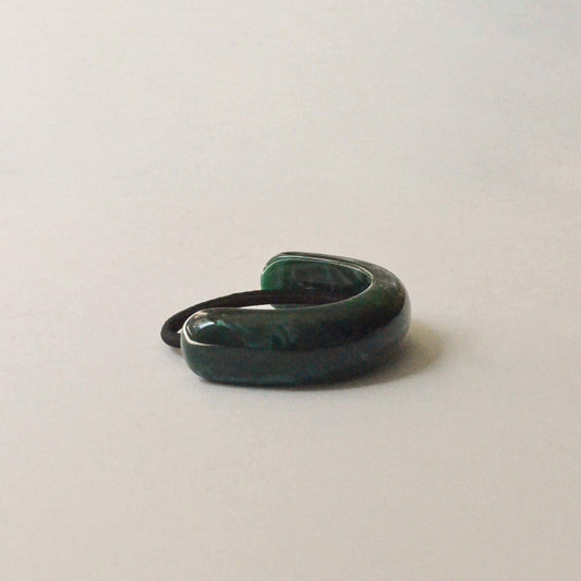 Green Wide Arch Ponytail Hair Tie