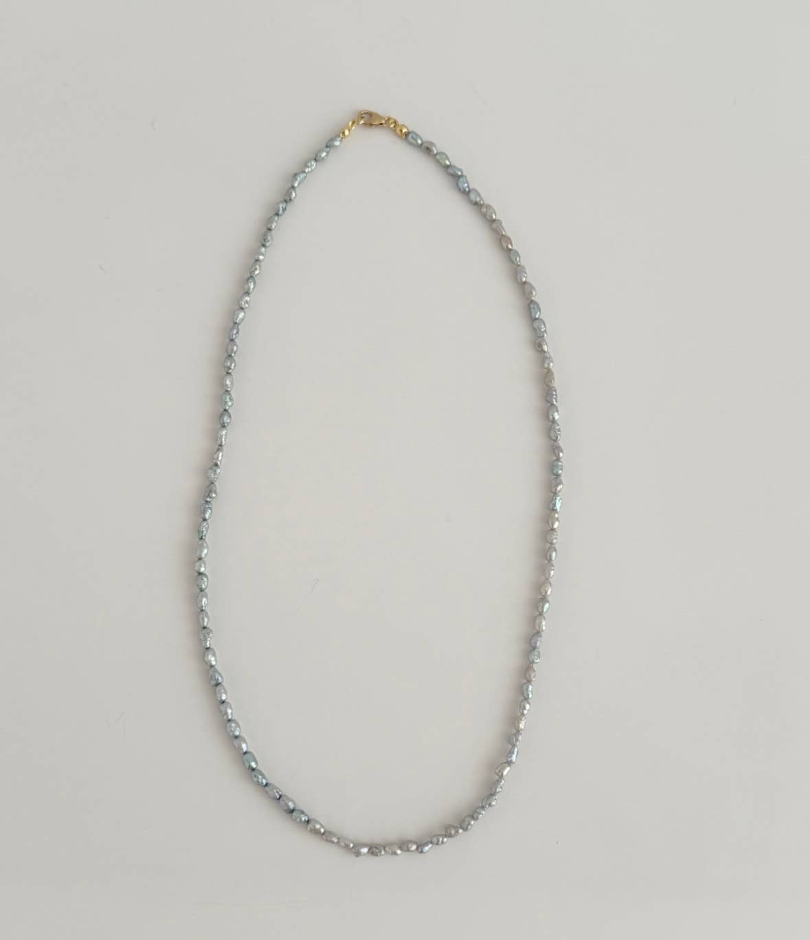 Baby Blue Rice Pearl Necklace
