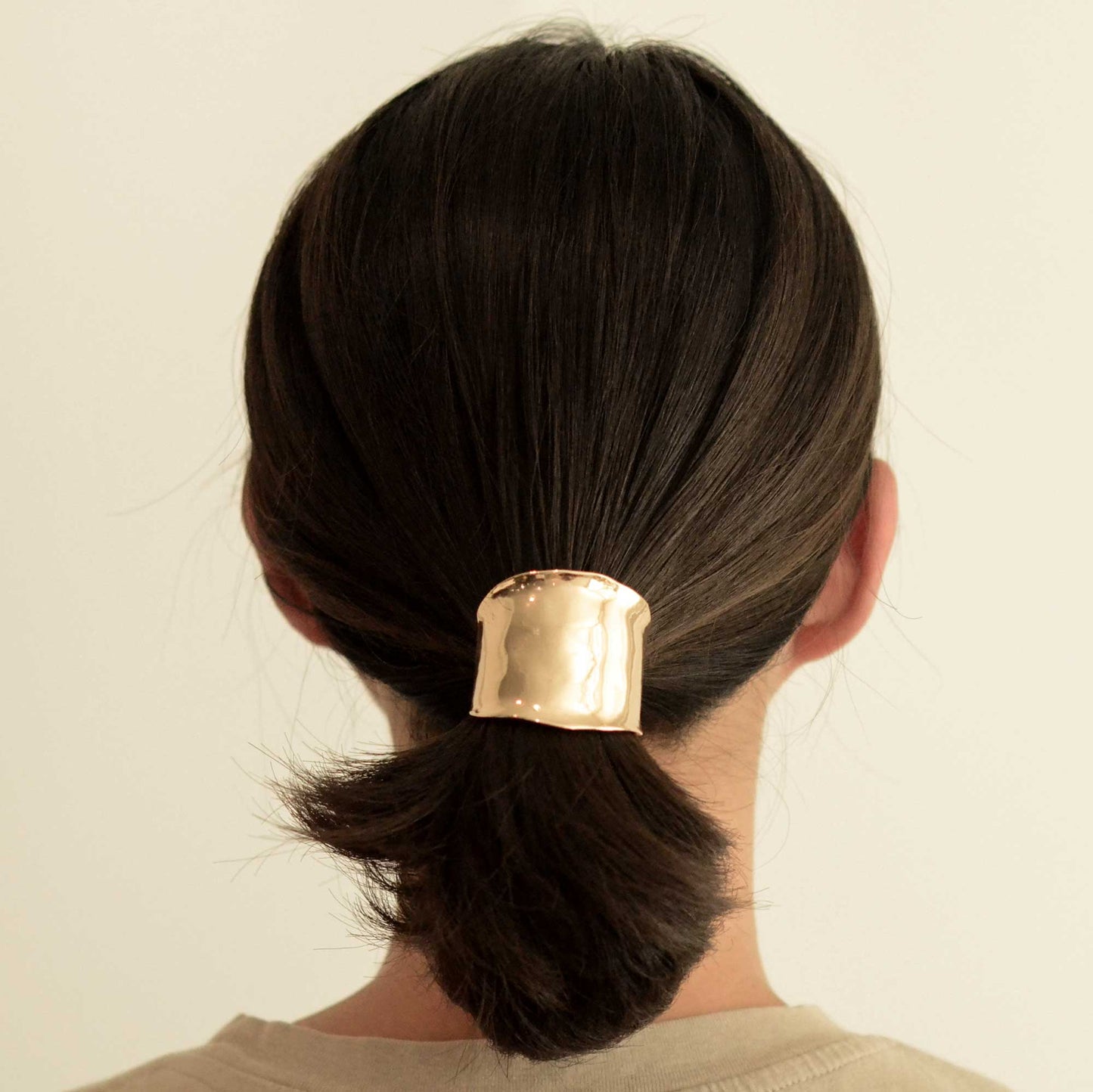 Gold Metal Hair Ponytail Cuff Stick