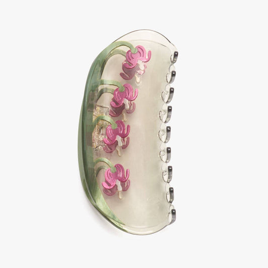 Pink Bleeding Heart Flower Hair Claw