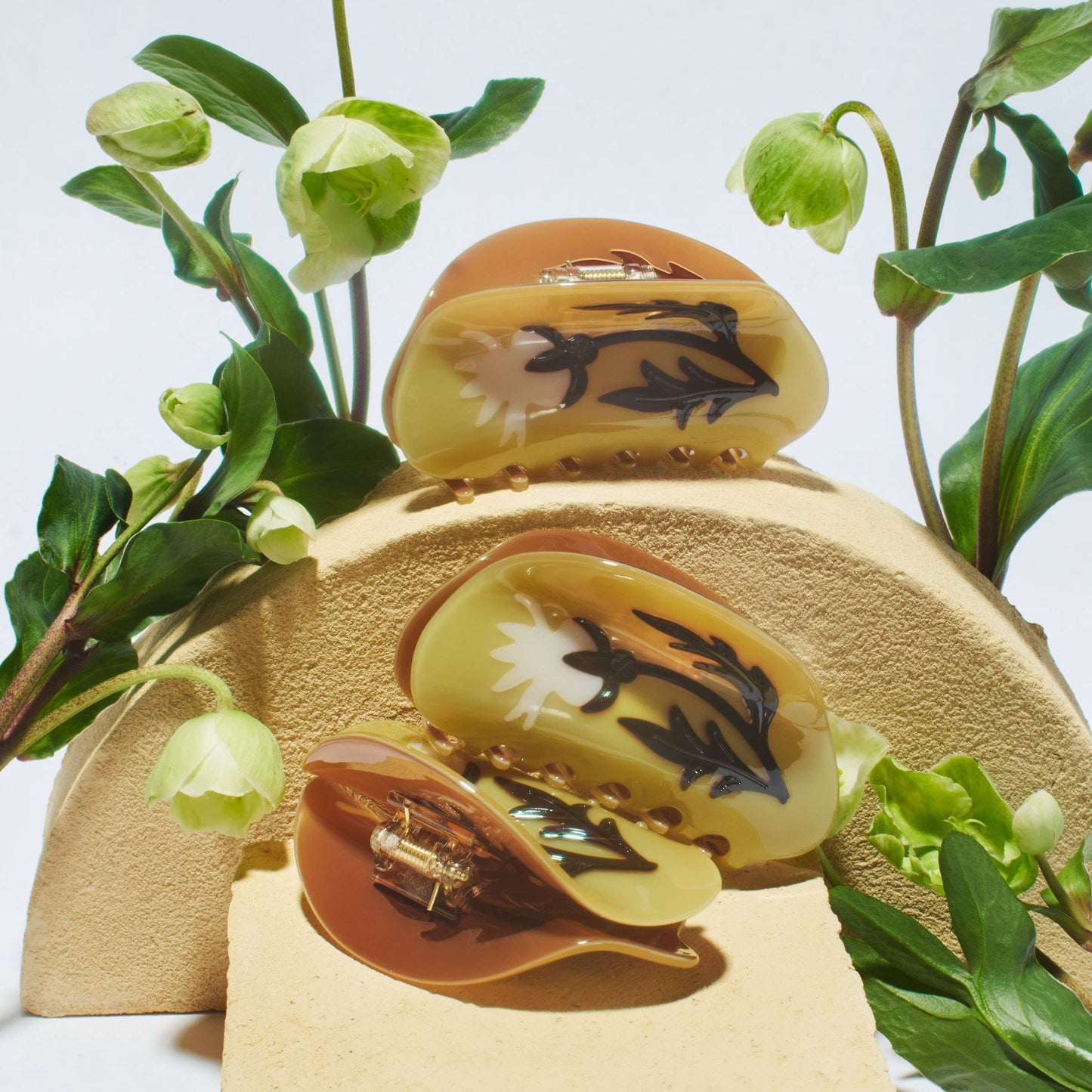 Yellow Rosehip Flower Hair Claw