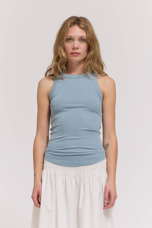 Jersey Knit Curved Hem Tank Top