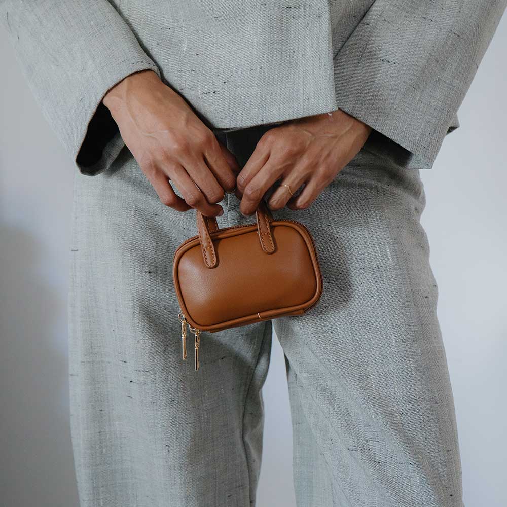 Natasha Micro Black Recycled Top Handle Bag