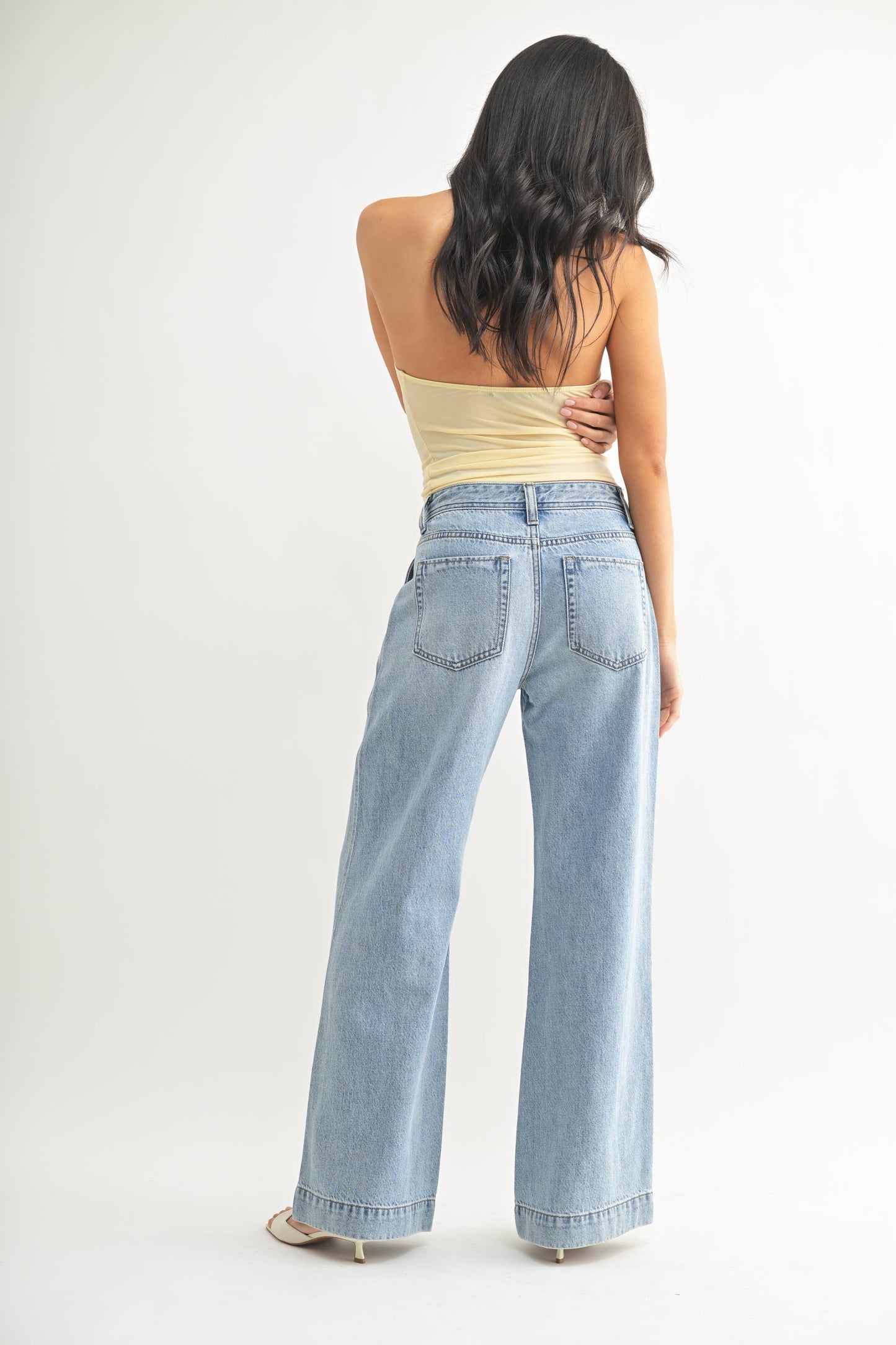 Light Wash Relaxed Drapey Trouser Jean