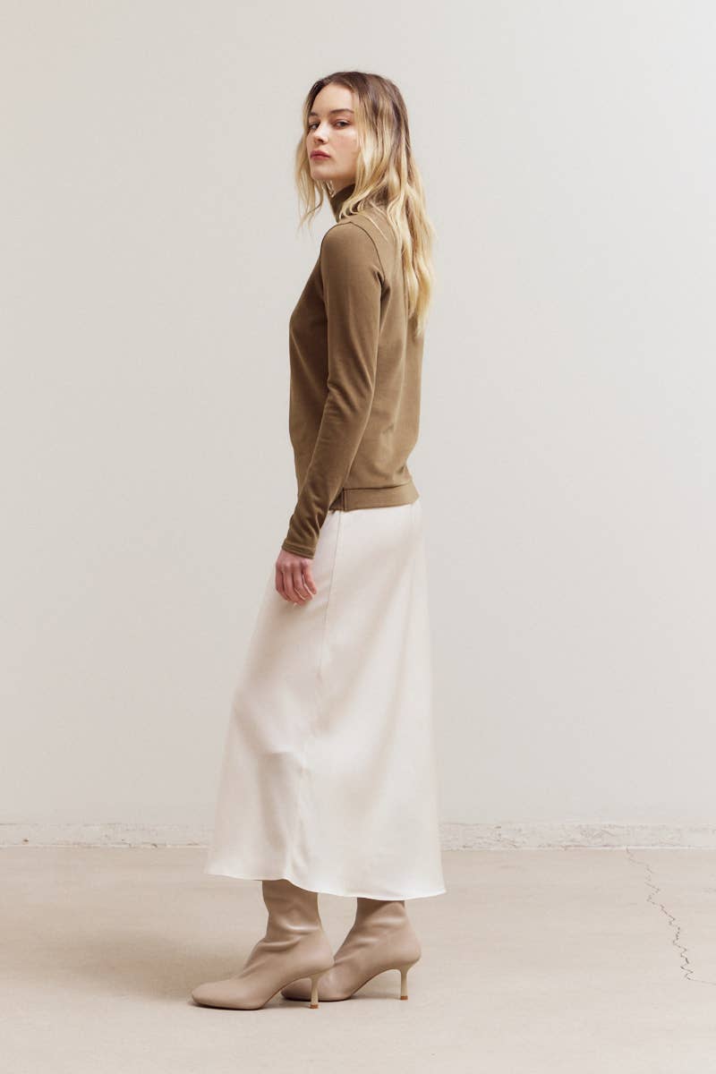 Brushed Mock Neck Long Sleeve Top