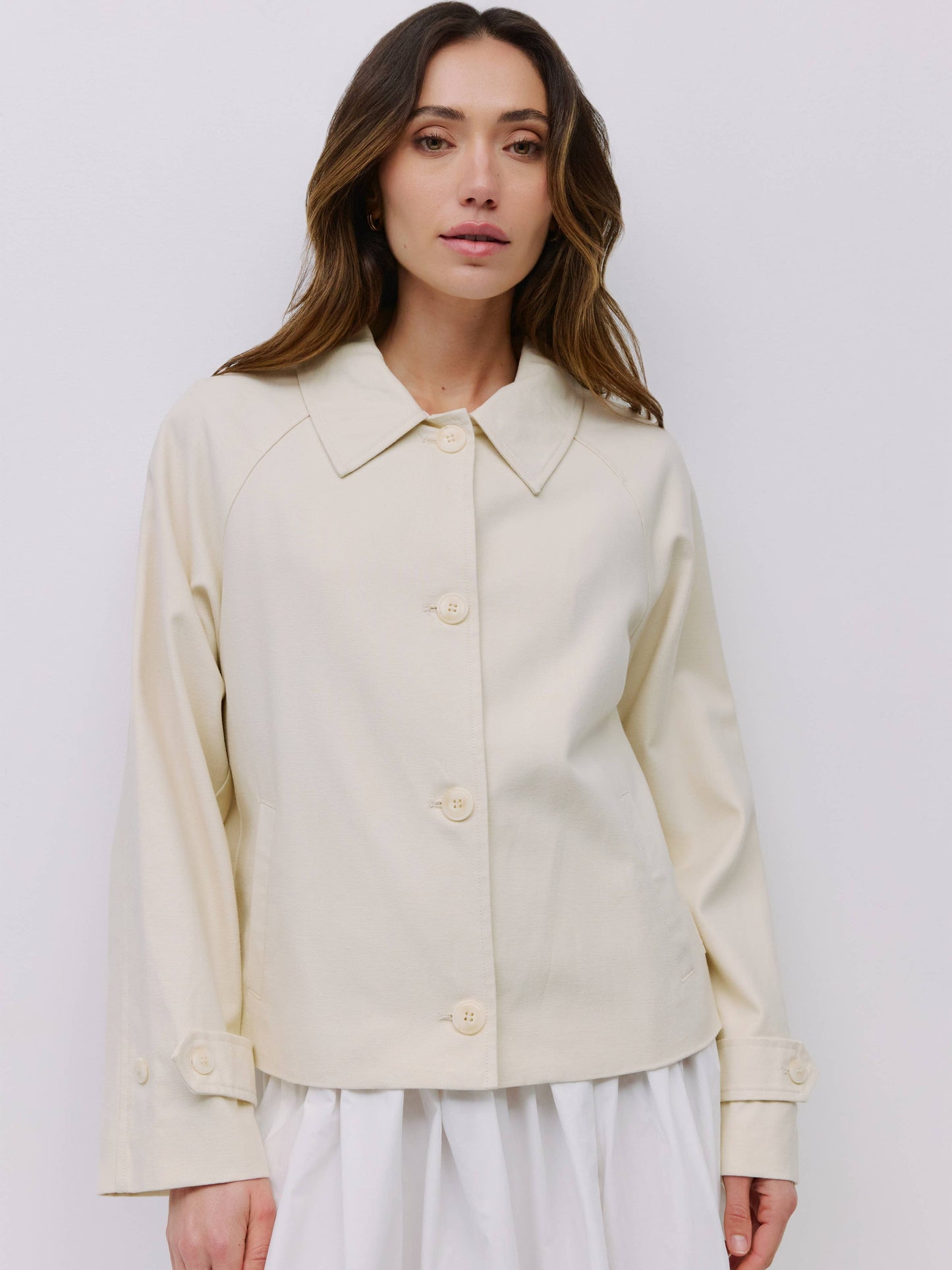 Cream Short Trench Jacket