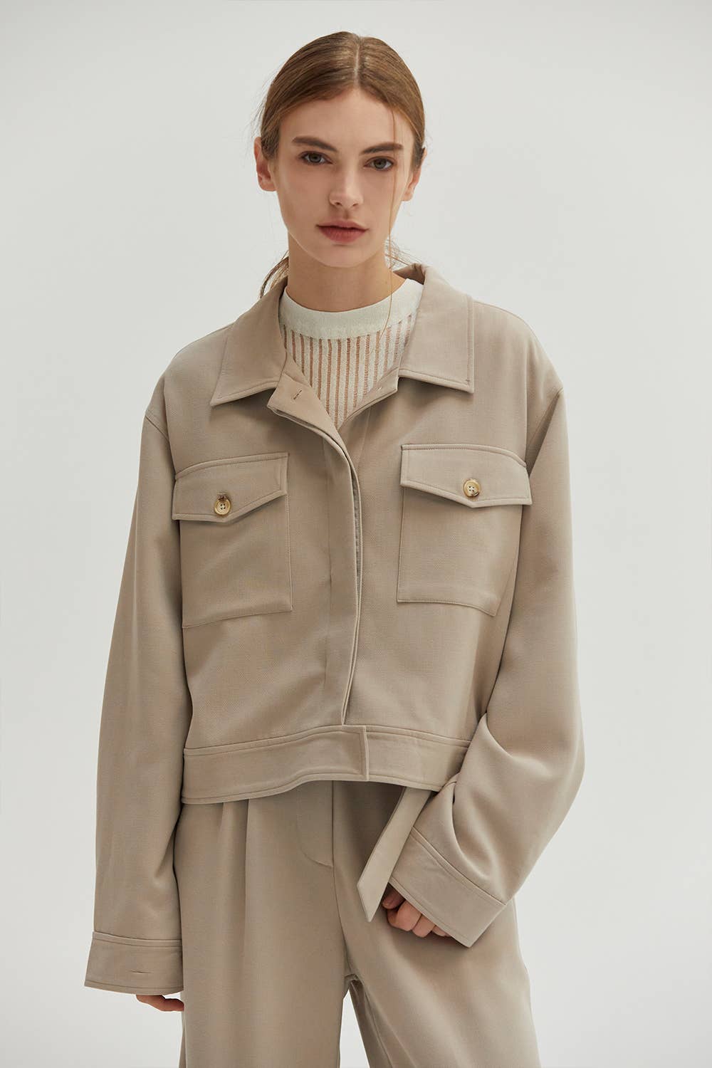 Stone Pocket Shirt Short Jacket