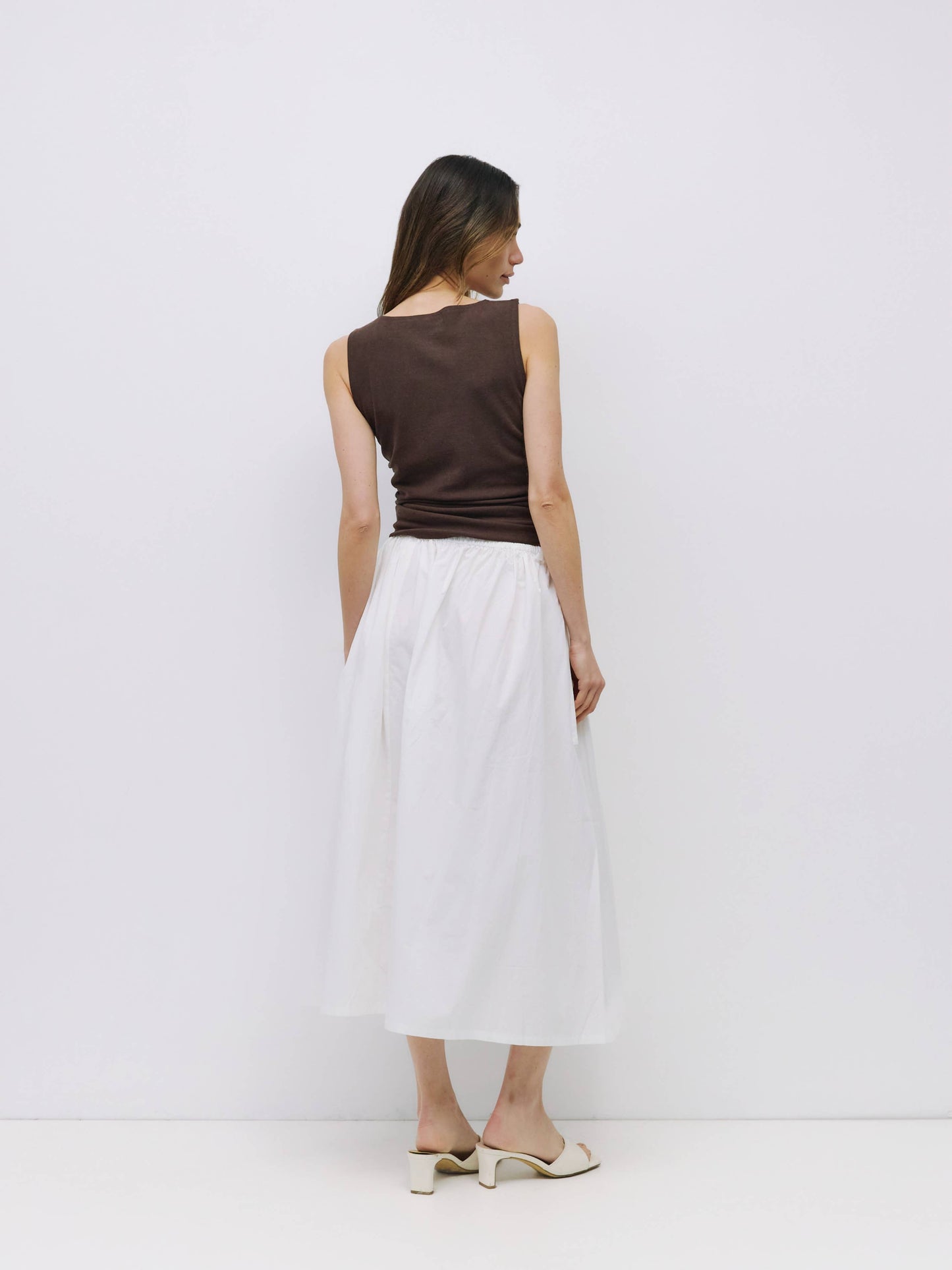 Boat Neck Ruched Knit Tank