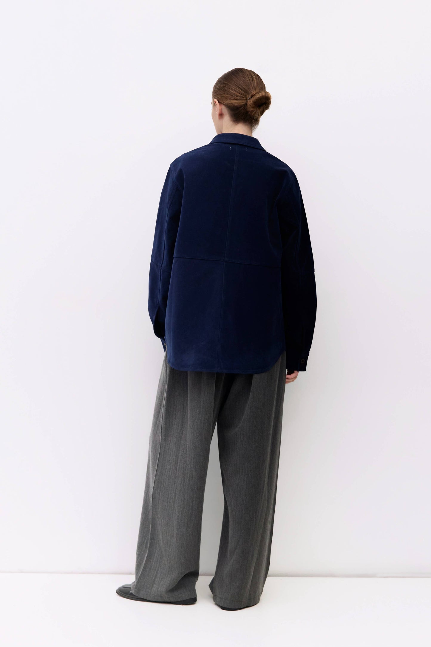 Oversized Faux Suede Shirt Jacket