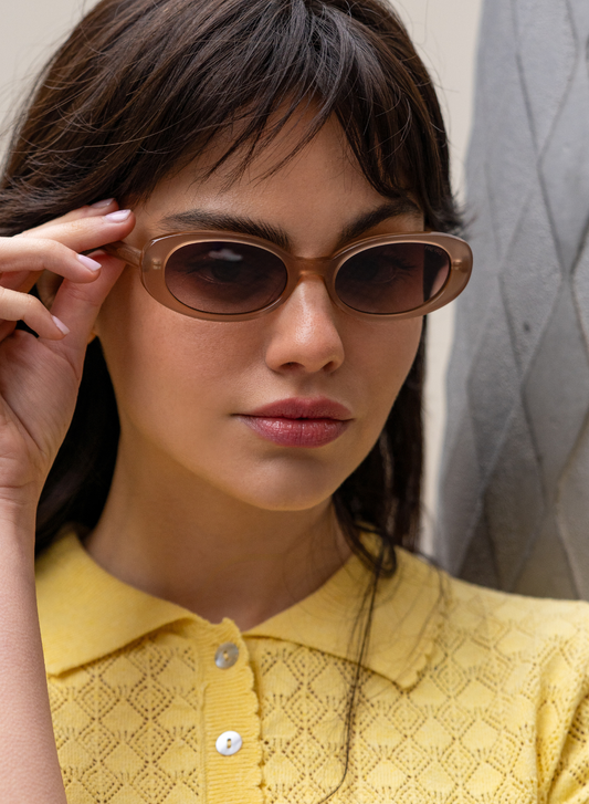 Mimi Sand Oval Sunglasses