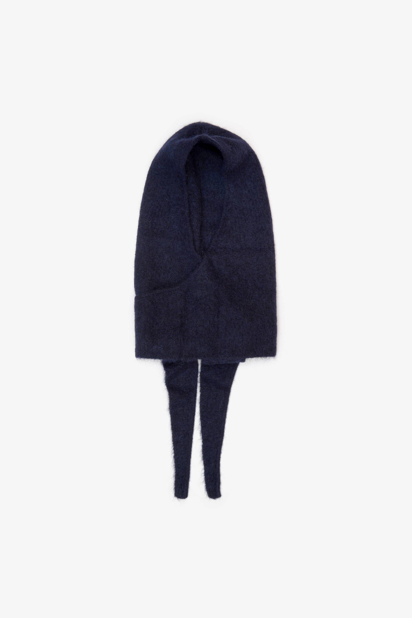 Dark Navy Alpaca Wool Hooded Scarf