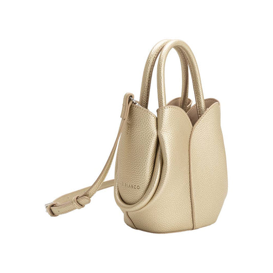 Tulip Mini Metallic Gold Top Handle Bag