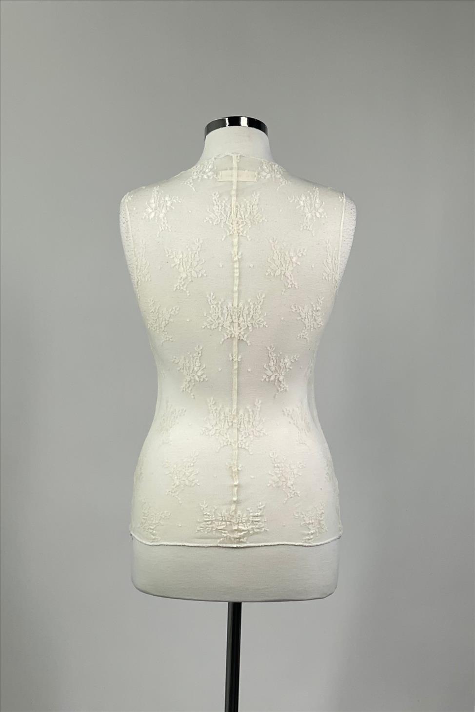 Ivory Floral Lace Sleeveless Top