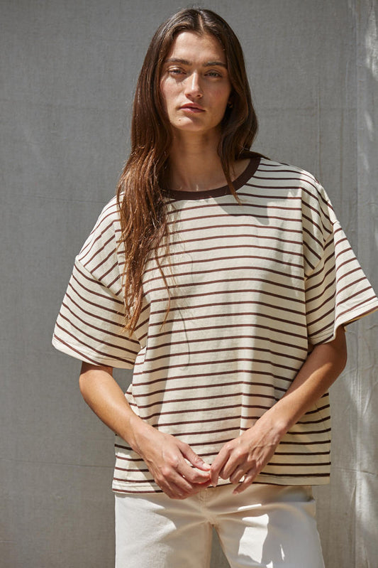 Striped Oversized Cotton Tee
