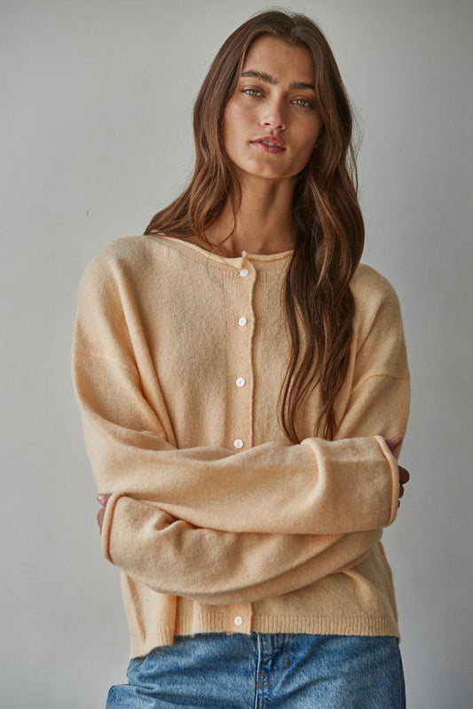 Apricot Soft Knit Relaxed Cardigan