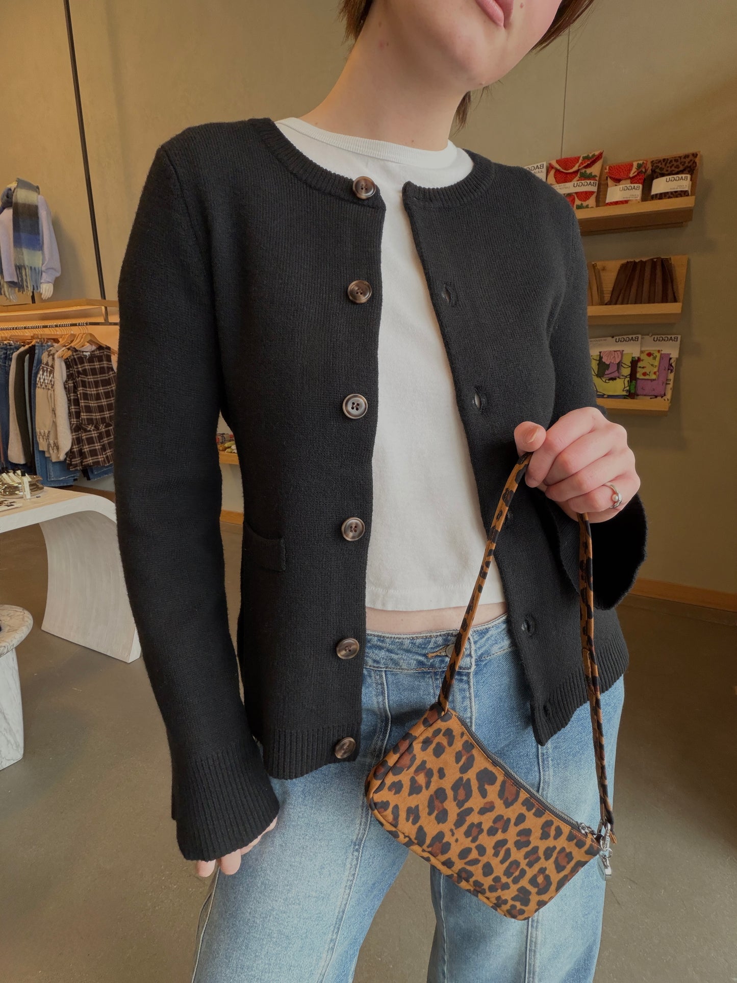 Bell Sleeve Buttoned Cardigan