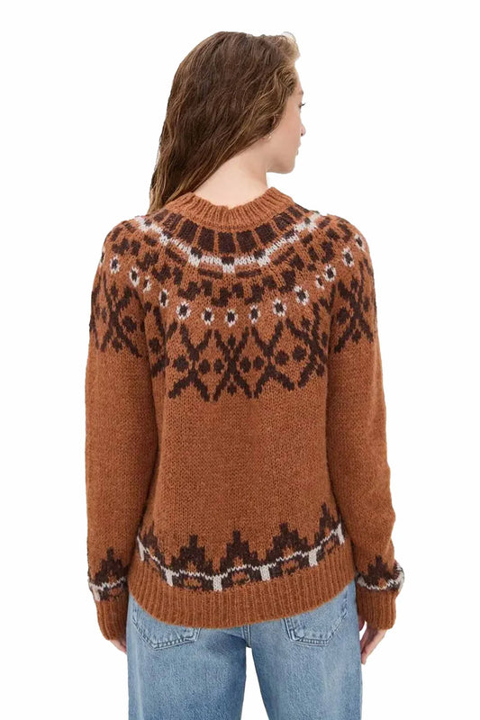 Brown Fair Isle Pullover Sweater