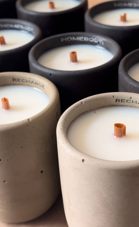 Recharge Scented Wooden Wick Coconut Wax Candle