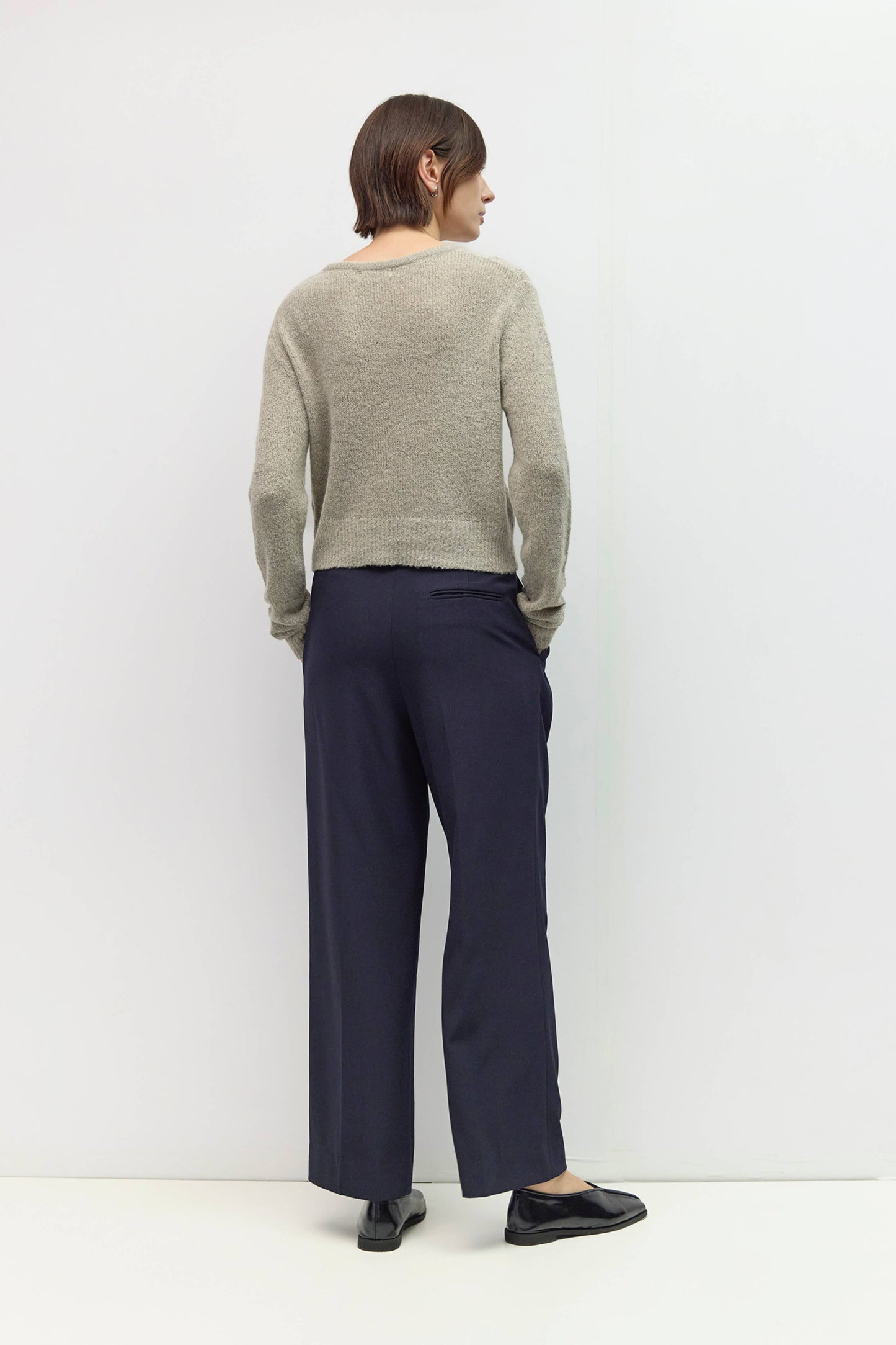 Taupe Soft Textured V-Neck Sweater