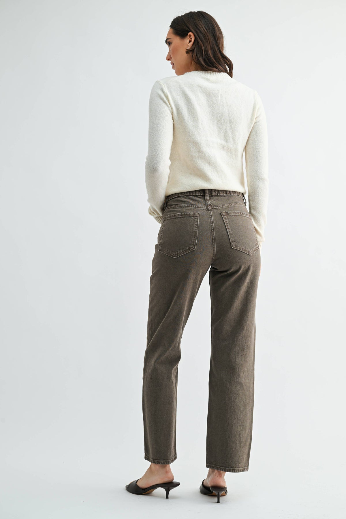 Vintage Brown Slim Straight Jeans