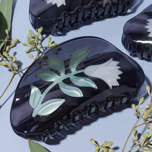 Black Belladonna Floral Hair Claw