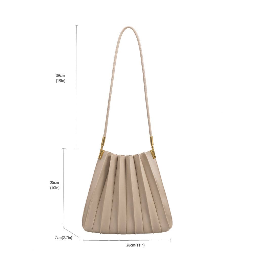 Carrie Mushroom Pleated Vegan Shoulder Bag