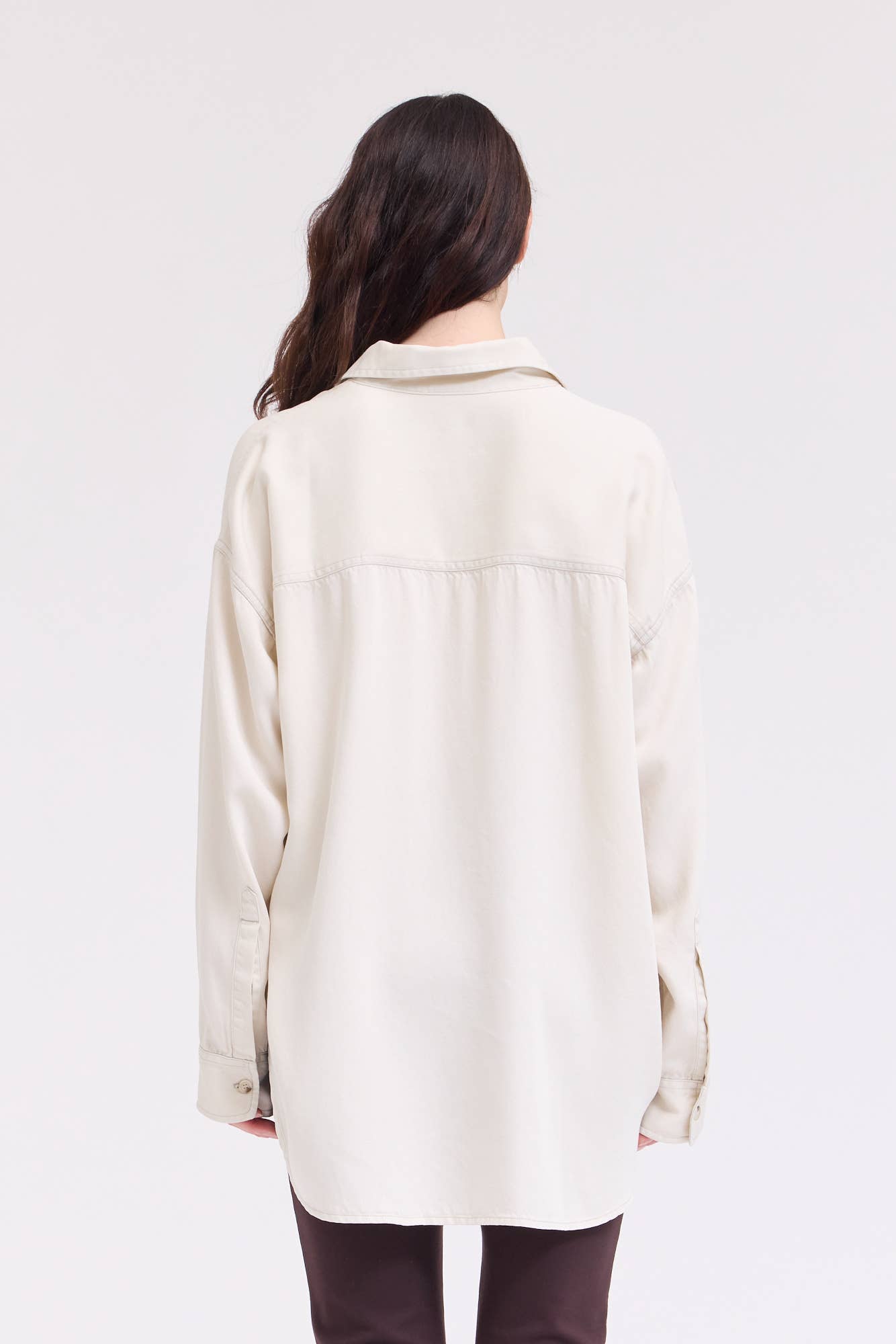 Milk Tencel Button Down Shirt