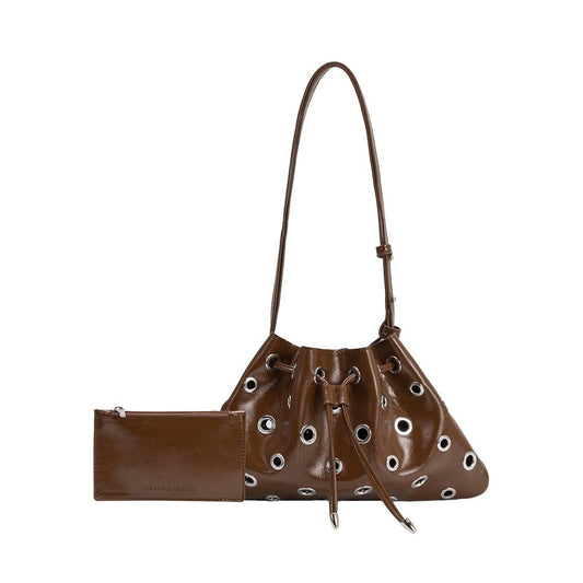 Paloma Chocolate Vegan Leather Shoulder Bag