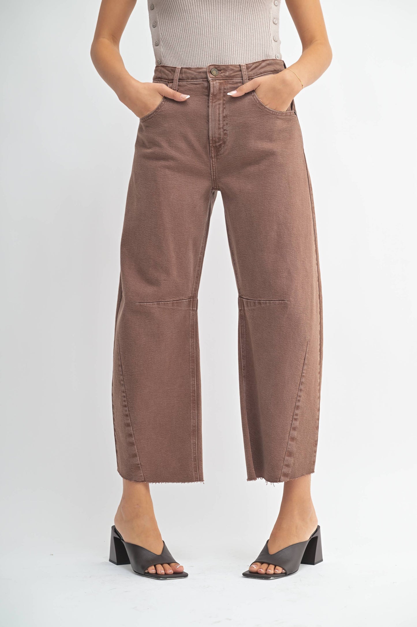 Espresso Seamed Barrel Jean