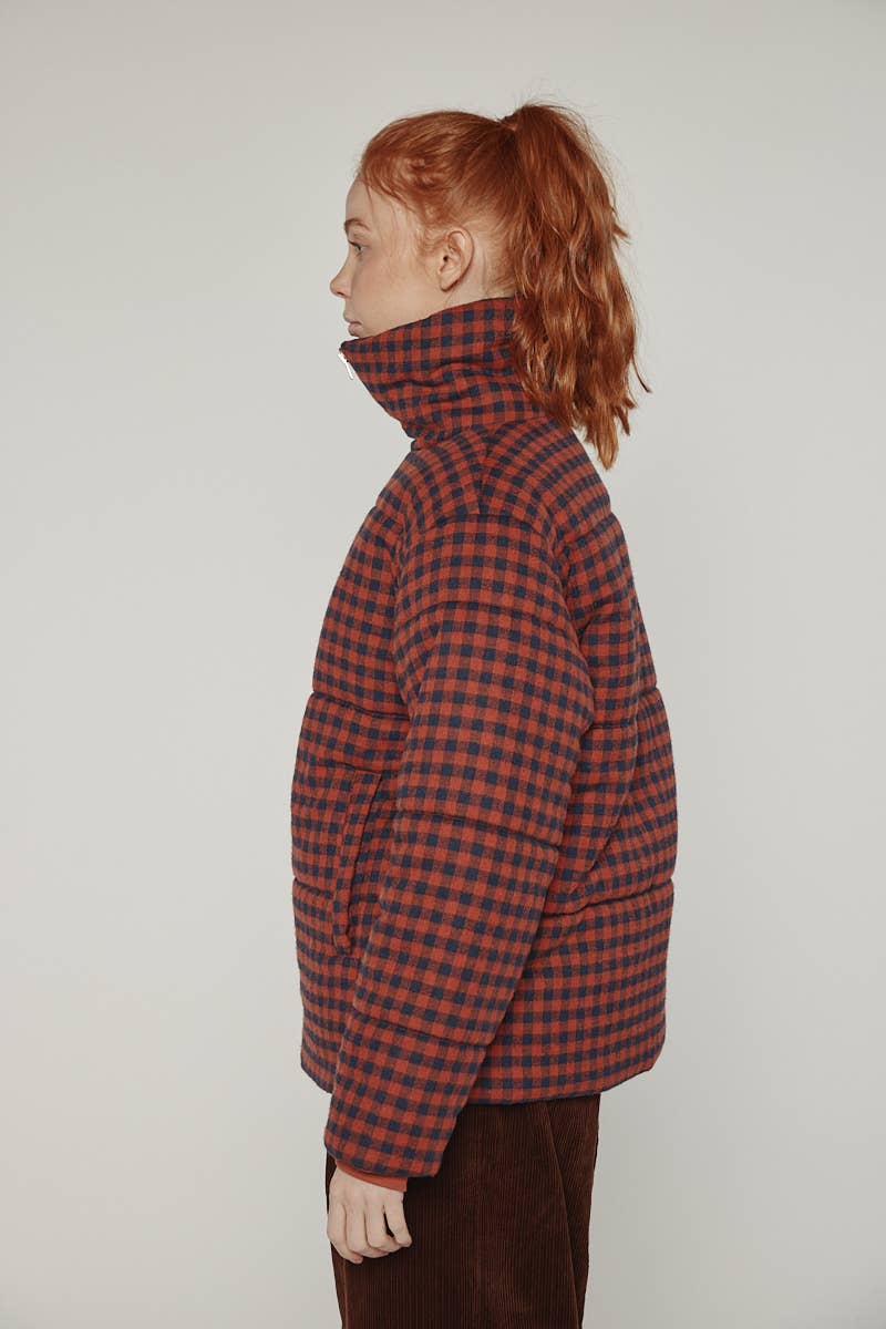 Gingham Puffer Jacket