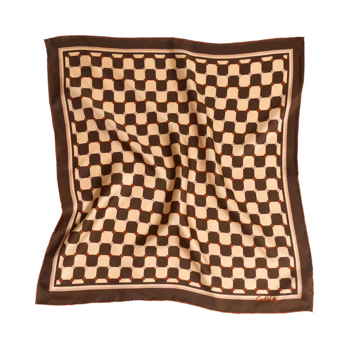 Checkerboard Silk Bandana Scarf