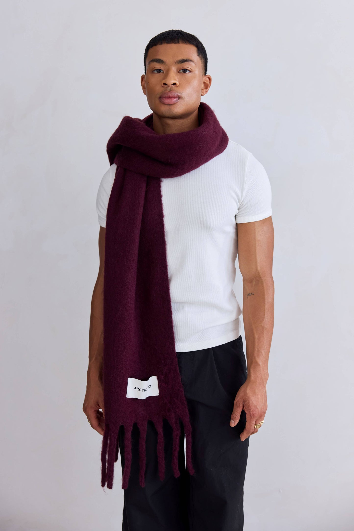 Deep Plum Brushed Oversized Scarf