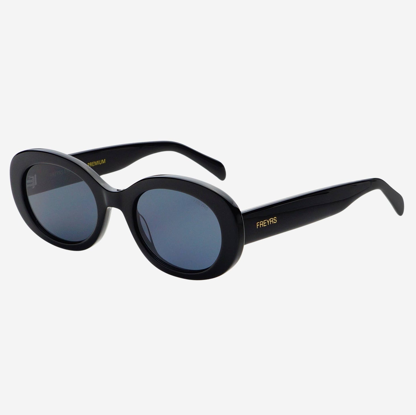 Aria Black Oval Sunglasses