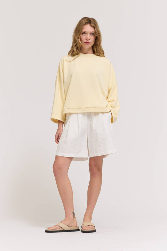 Butter Yellow Crewneck Terry Sweatshirt