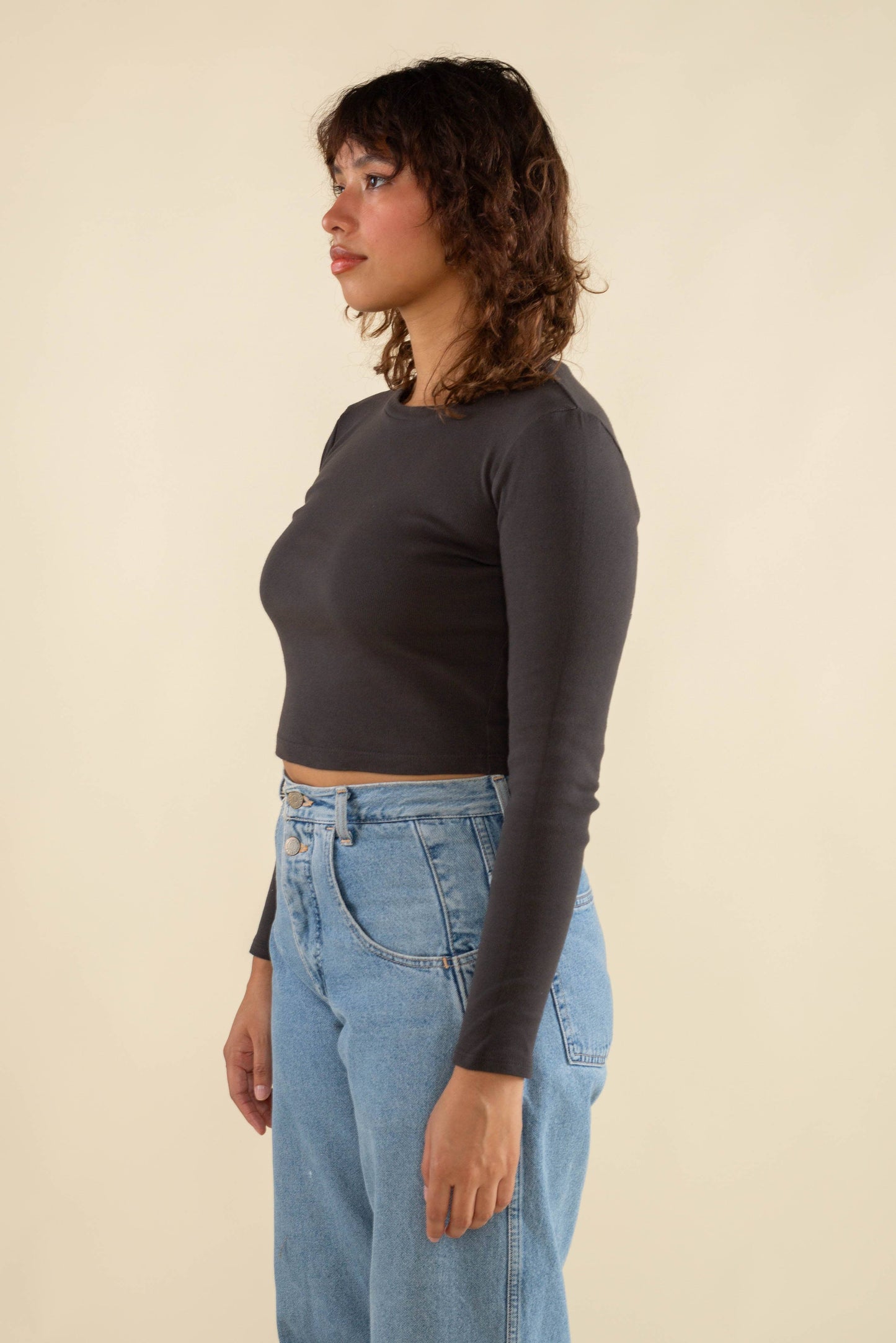 White Long Sleeve Baby Tee