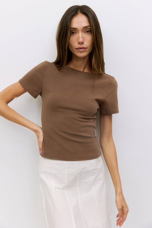 Wide Neck Soft Knit Top