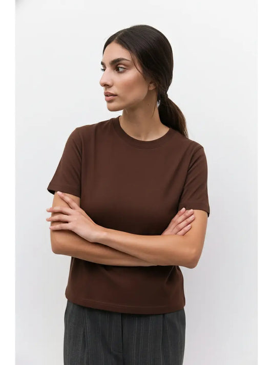 Everyday Cotton T-Shirt: Yellow + Brown