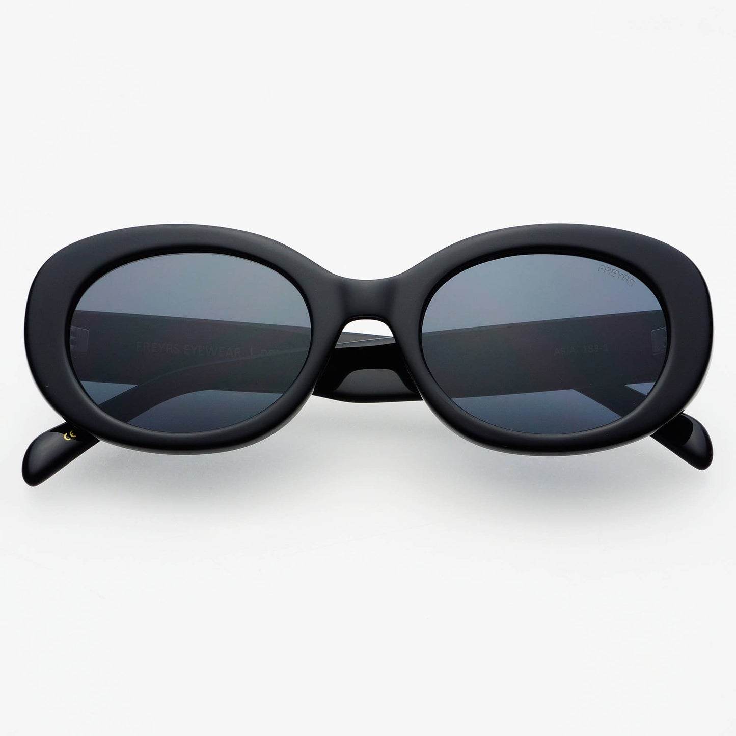 Aria Black Oval Sunglasses