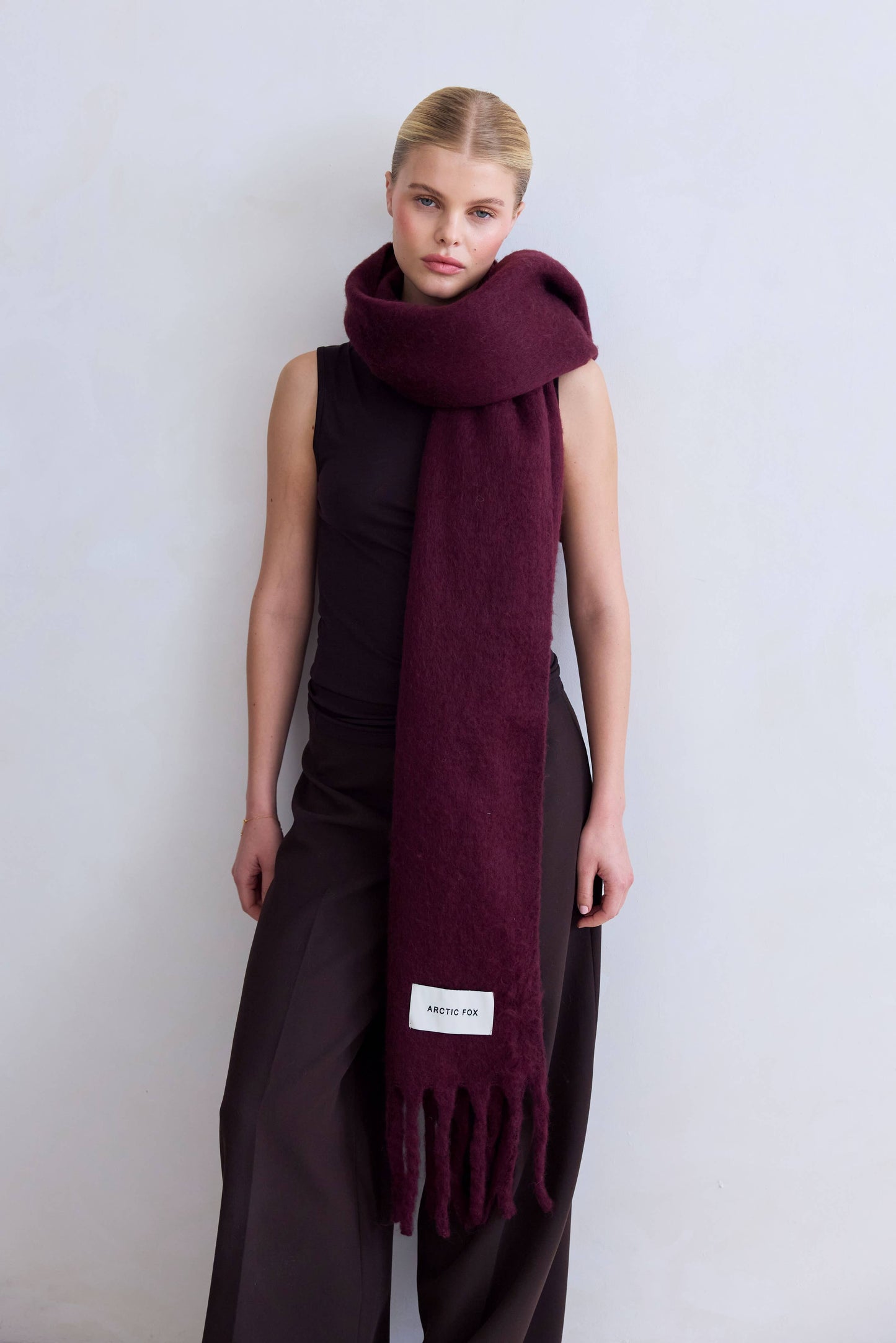 Deep Plum Brushed Recycled Scarf