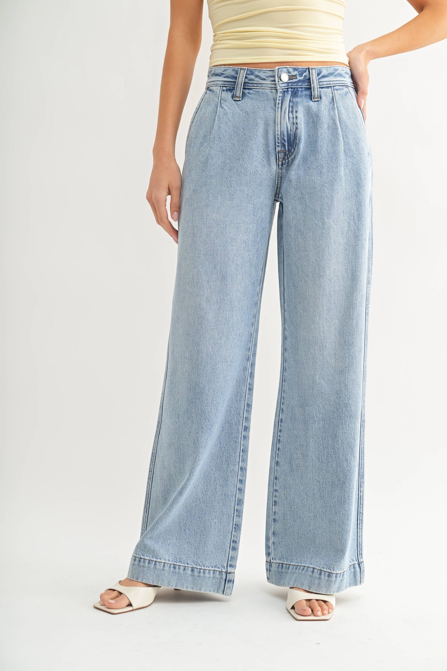 Light Wash Relaxed Drapey Trouser Jean