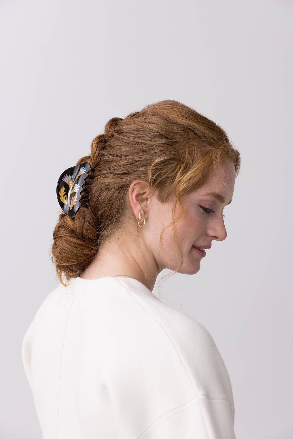 Women's Milk Thistle Hair Claw Dark Brown and Gold Acetate