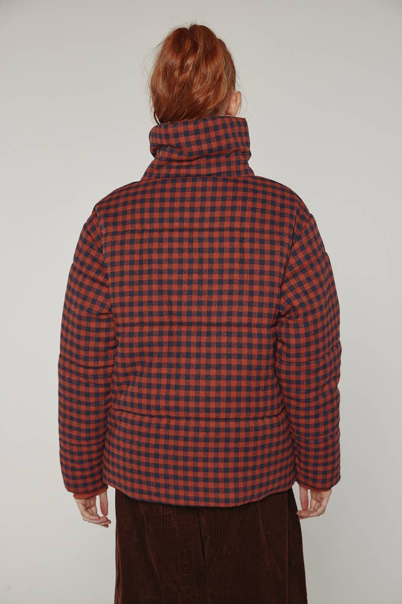Gingham Puffer Jacket