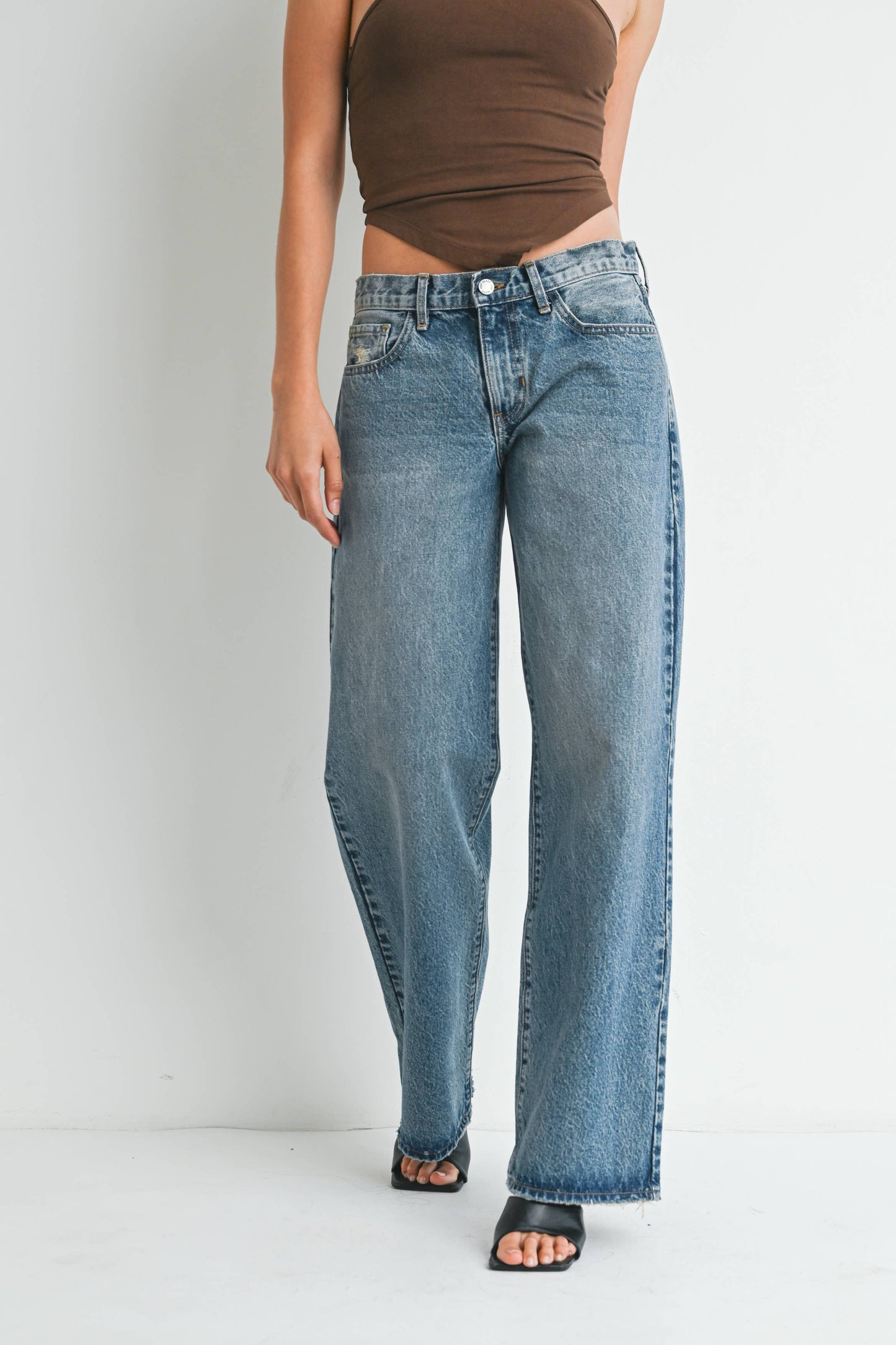 Medium Wash Low Rise Slouch Jean - 100% Cotton