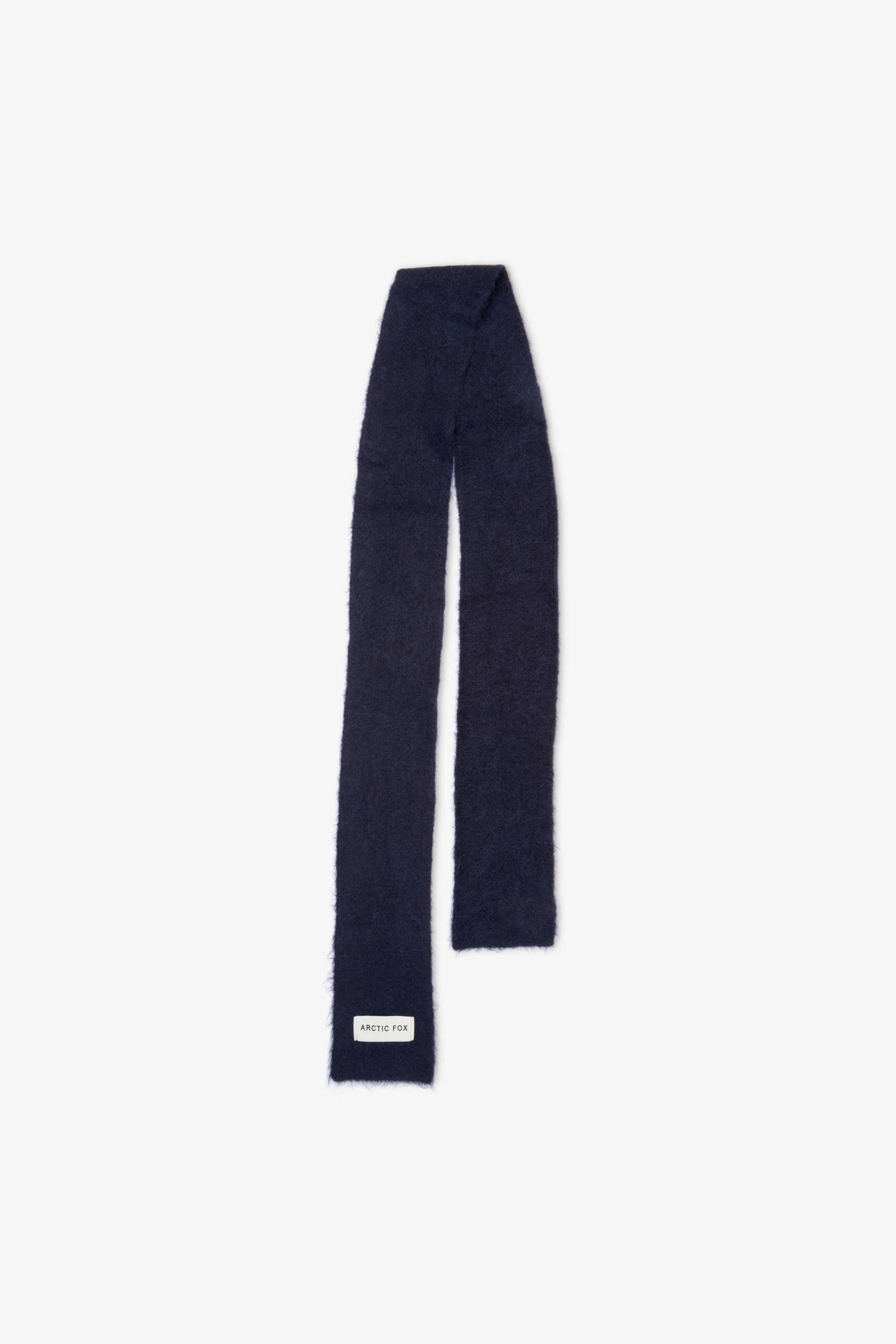 Dark Navy Alpaca Wool Skinny Scarf