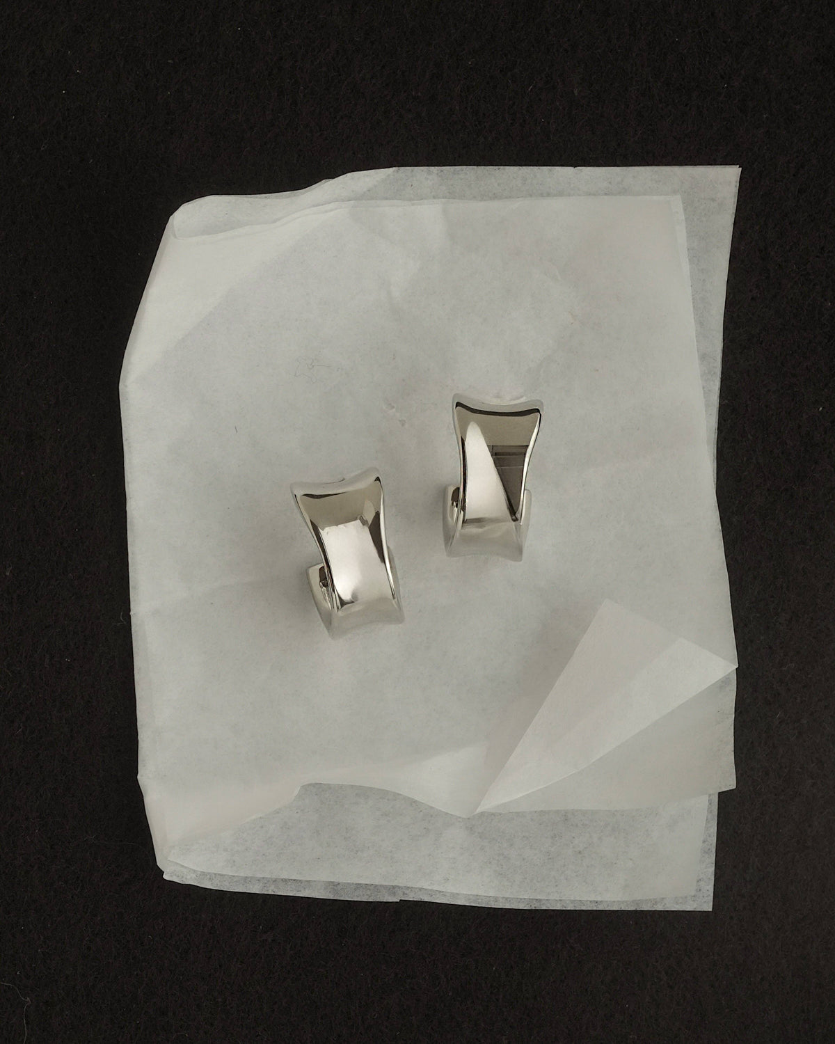 Silver Chunky Curved Hoops