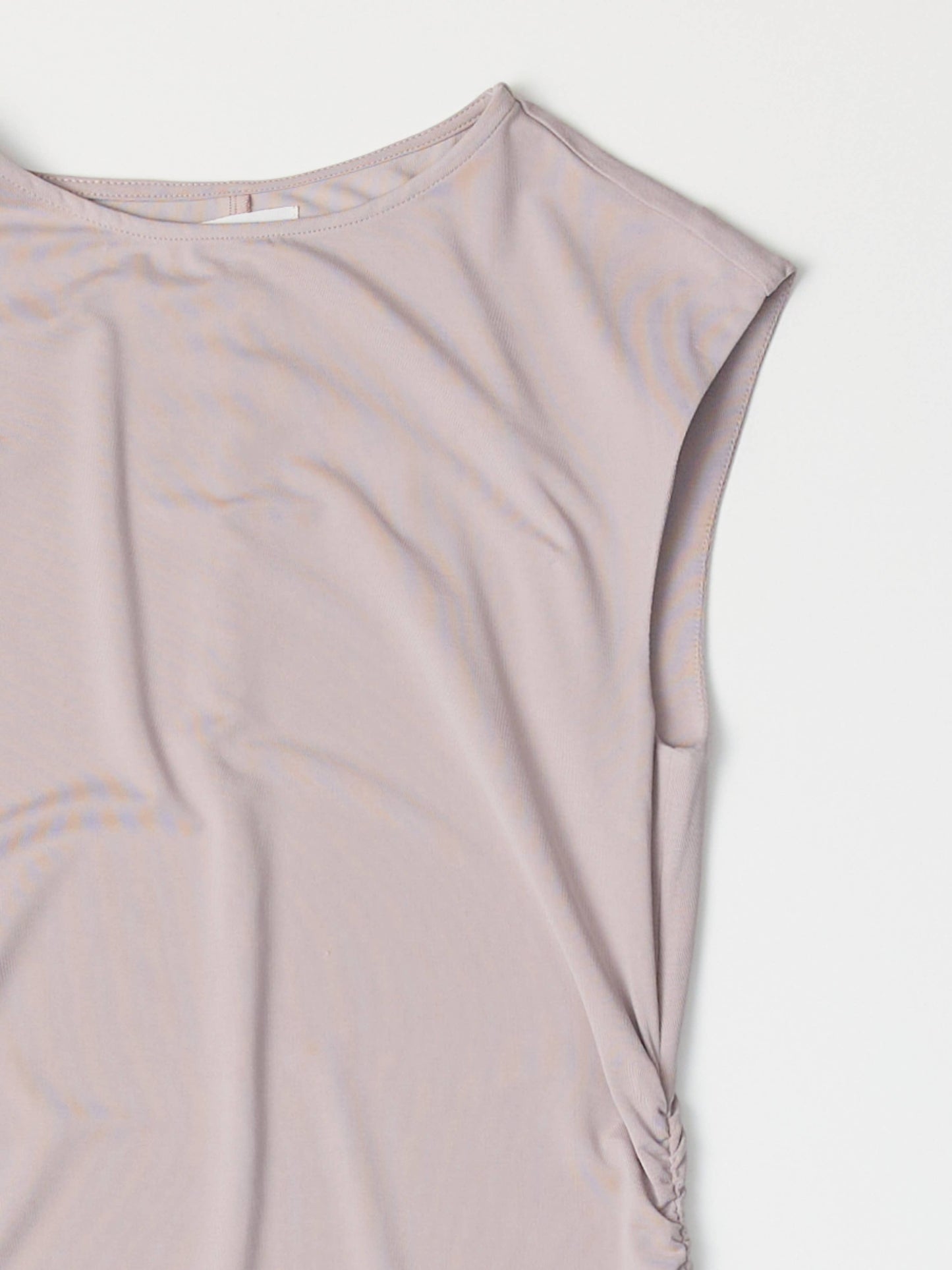 Charcoal Shirred Knit Midi Dress